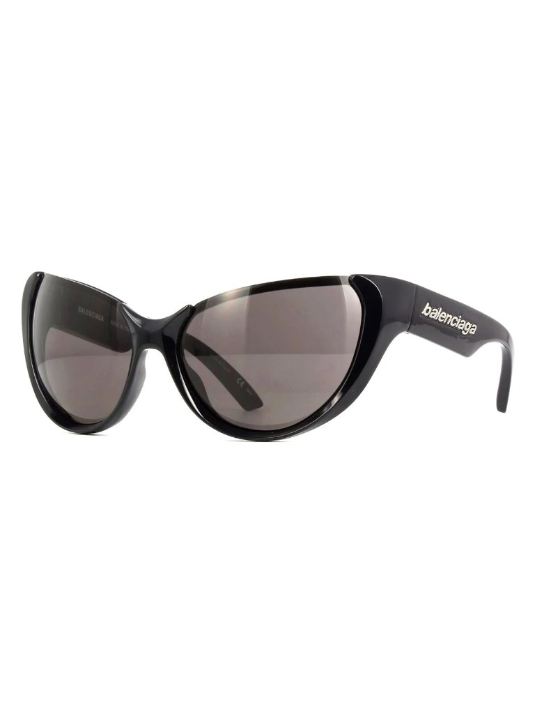 New Balenciaga Sunglasses Bb0201s 001 Women Oversized Black/Gray Eyewear